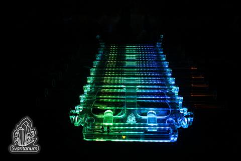 led light, crystal harp, svaritanum